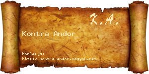 Kontra Andor névjegykártya