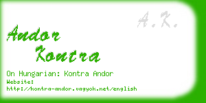 andor kontra business card